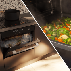 Horno Convencional Integrable con Microondas Line de 50 Litros Cecotec Bolero Hexa MWS704500 Glass Black 2880W