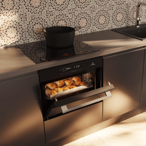 Horno Convencional Integrable con Microondas Line de 50 Litros Cecotec Bolero Hexa MWS704500 Glass Black 2880W