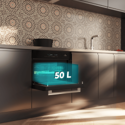 Horno Convencional Integrable con Microondas Line de 50 Litros Cecotec Bolero Hexa MWS704500 Glass Black 2880W
