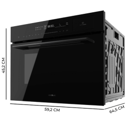 Horno Convencional Integrable con Microondas Line de 50 Litros Cecotec Bolero Hexa MWS704500 Glass Black 2880W