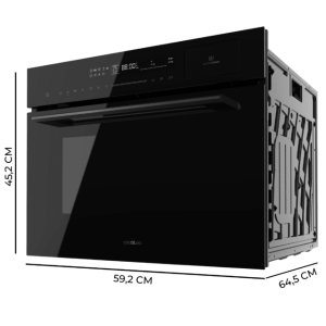 Horno Convencional Integrable con Microondas Line de 50 Litros Cecotec Bolero Hexa MWS704500 Glass Black 2880W