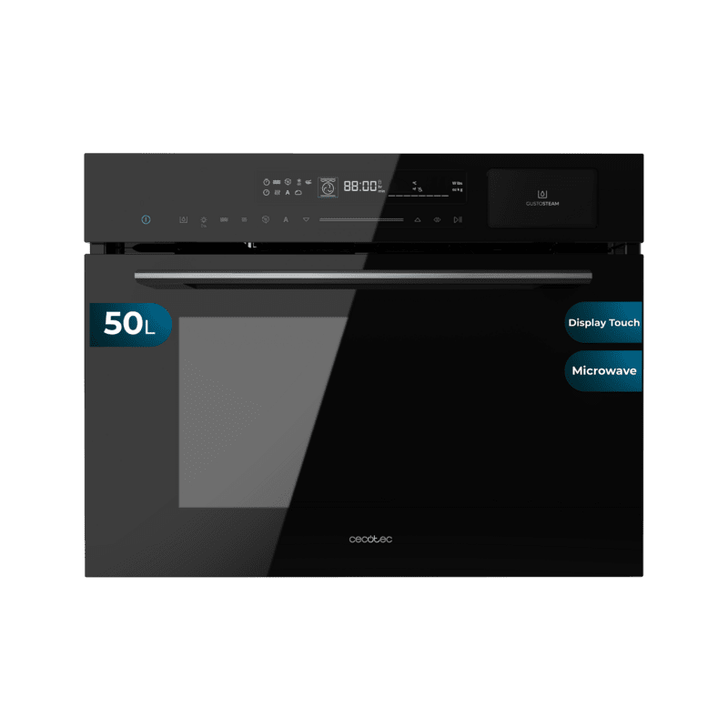 Horno Convencional Integrable con Microondas Line de 50 Litros Cecotec Bolero Hexa MWS704500 Glass Black 2880W