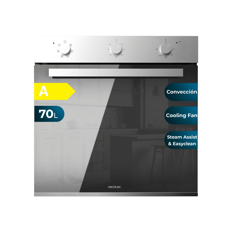 Horno Integrable Multifunción de 70 Litros Cecotec Bolero Hexa M236000 Mirror Time A 2800W Horno Integrable Multifunción de 70 Litros Cecotec Bolero Hexa M236000 Mirror Time A 2800W