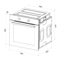 Horno Integrable Convencional de 80 Litros Cecotec Bolero Hexa C126400 Line A 2800W