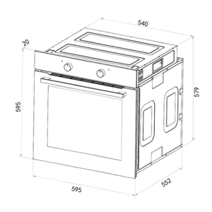 Herkömmlicher integrierbarer 80-Liter-Ofen Cecotec Bolero Hexa C126400 Line A 2800W