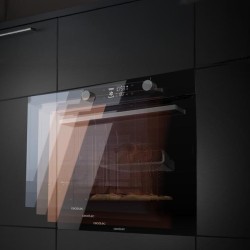 Horno Integrable Pirolítico de 73 Litros Cecotec Bolero Hexa P526000 Glass Black A 2800W