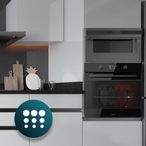 Horno Integrable Pirolítico de 73 Litros Cecotec Bolero Hexa P526000 Glass Black A 2800W