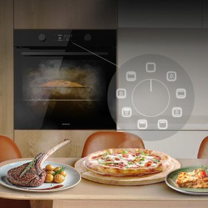 Horno Integrable Pirolítico de 73 Litros Cecotec Bolero Hexa P526000 Glass Black A 2800W
