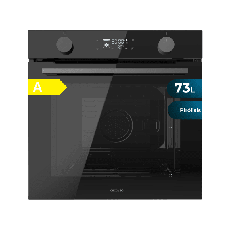 Horno Integrable Pirolítico de 73 Litros Cecotec Bolero Hexa P526000 Glass Black A 2800W