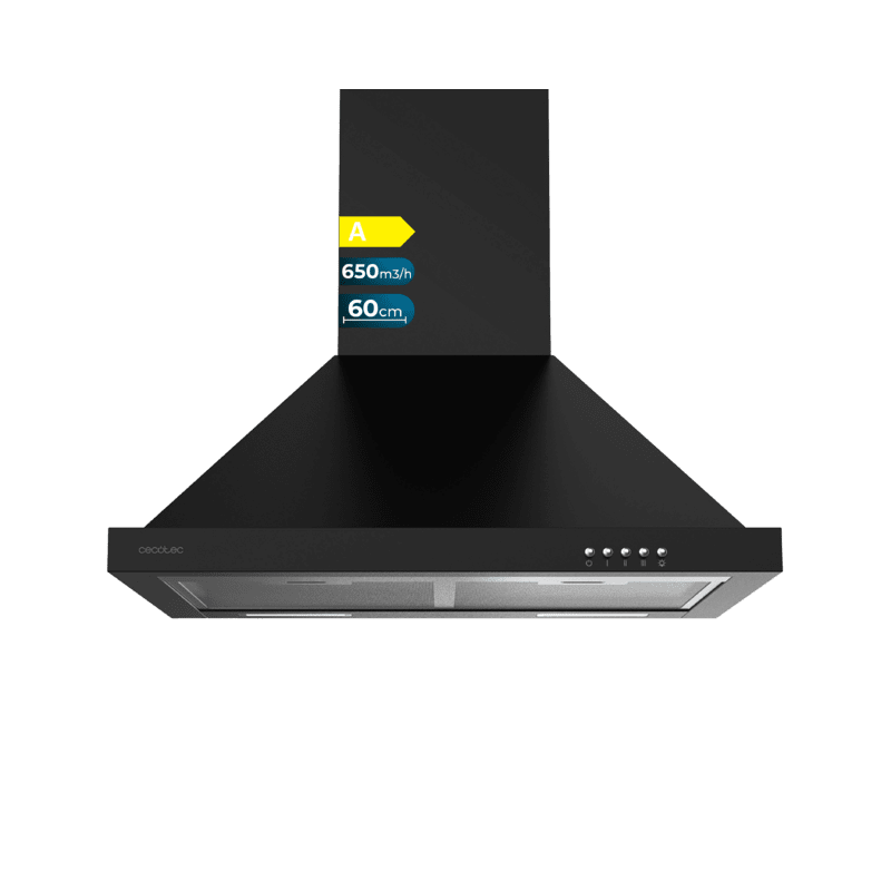 Pyramide von Campana Extractora Cecotec Bolero Flux PM 606500 Black A Pyramide von Campana Extractora Cecotec Bolero Flux PM 606500 Black A