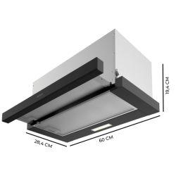 Teleskopische Dunstabzugshaube Cecotec Bolero Flux TLM 603500 Black A