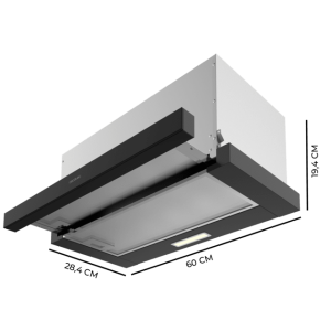 Teleskopische Dunstabzugshaube Cecotec Bolero Flux TLM 603500 Black A