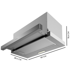 Teleskopische Dunstabzugshaube Cecotec Bolero Flux TLM 603500 Inox A
