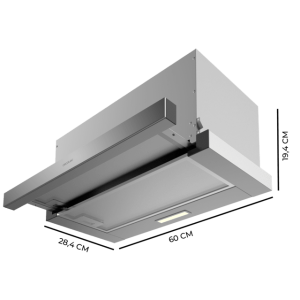 Teleskopische Dunstabzugshaube Cecotec Bolero Flux TLM 603500 Inox A