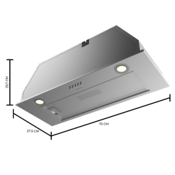 Integrierte Dunstabzugshaube Cecotec Bolero Flux IM 756500 Inox A
