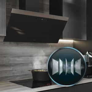 Dekorative Dunstabzugshaube Cecotec Bolero Flux DT 906500 Glass Black A