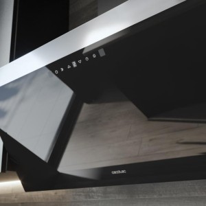 Dekorative Dunstabzugshaube Cecotec Bolero Flux DT 906500 Glass Black A
