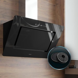 Campana Extractora Decorativa Cecotec Bolero Flux DT 908002 Glass Black B