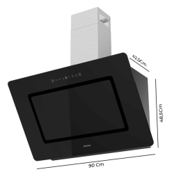 Dekorative Dunstabzugshaube Cecotec Bolero Flux DT 908002 Glass Black A++