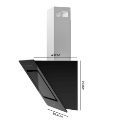 Dekorative Dunstabzugshaube Cecotec Bolero Flux DT 608002 Glass Black A++