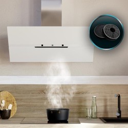 Campana Extractora Decorativa Cecotec Bolero Flux DT 908010 Glass White B