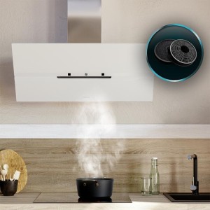 Campana Extractora Decorativa Cecotec Bolero Flux DT 908010 Glass White B