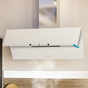 Dekorative Dunstabzugshaube Cecotec Bolero Flux DT 908010 Glass White A++