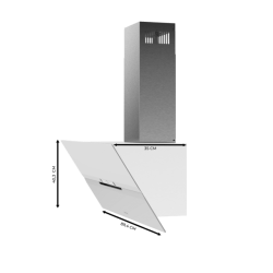 Campana Extractora Decorativa Cecotec Bolero Flux DT 908010 Glass White B