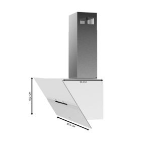 Campana Extractora Decorativa Cecotec Bolero Flux DT 908010 Glass White B