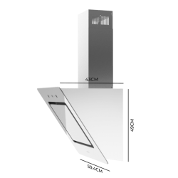 Dekorative Dunstabzugshaube Cecotec Bolero Flux DT 608002 Glass White A++