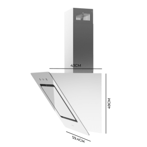 Campana Extractora Decorativa Cecotec Bolero Flux DT 608002 Glass White A++