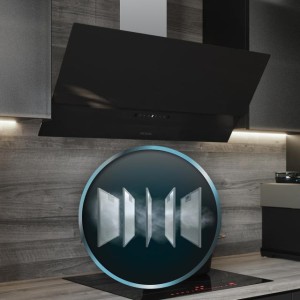 Dekorative Dunstabzugshaube Cecotec Bolero Flux DT 908001 Glass Black A++
