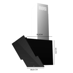 Dekorative Dunstabzugshaube Cecotec Bolero Flux DT 908001 Schwarzer Kristall A++