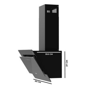 Dekorative Dunstabzugshaube Cecotec Bolero Flux DT 608000 Glass Black A++