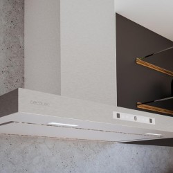 Campana Extractora T Cecotec Bolero Flux TT 908000 Slim Glass White A++