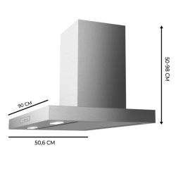 Dunstabzugshaube T Cecotec Bolero Flux TT 908000 Slim Glass White A++