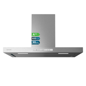 Campana Extractora T Cecotec Bolero Flux TT 908000 Slim Glass White A++