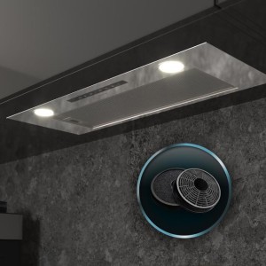 Integrierte Dunstabzugshaube Cecotec Bolero Flux IT 755500 Inox A++
