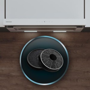 Teleskopische Dunstabzugshaube Cecotec Bolero Flux TLT 605500 Glass White A++