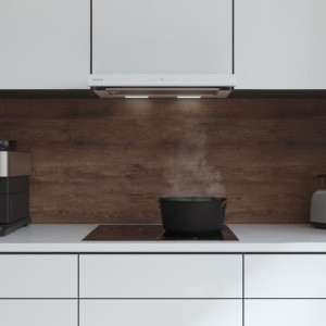 Teleskopische Dunstabzugshaube Cecotec Bolero Flux TLT 605500 Glass White A++