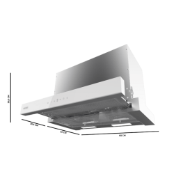 Teleskopische Dunstabzugshaube Cecotec Bolero Flux TLT 605500 Glass White A++