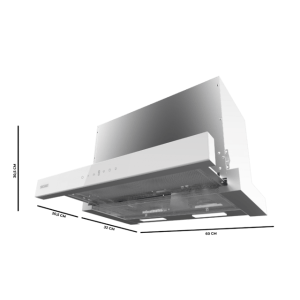 Teleskopische Dunstabzugshaube Cecotec Bolero Flux TLT 605500 Glass White A++