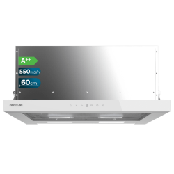 Teleskopische Dunstabzugshaube Cecotec Bolero Flux TLT 605500 Glass White A++