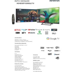 Fernseher Infiniton TV LED INTV-32GS630 32" Google TV Oficial mit Smart TV und WiFi