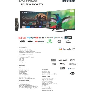 Fernseher Infiniton TV LED INTV-32GS630 32" Google TV Oficial mit Smart TV und WiFi