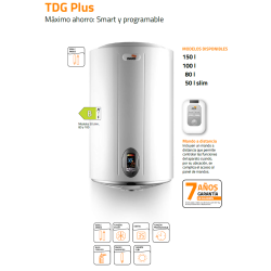 Termo Eléctrico Vertical Cointra TDG Plus 80 Programable de 80 Litros con Mando a Distancia
