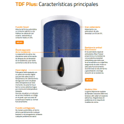 Termo Eléctrico Vertical Cointra TDF Plus 50 Slim de 50 Litros con Panel Digital