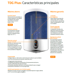 Termo Eléctrico Vertical Cointra TDG Plus 80 Programable de 80 Litros con Mando a Distancia