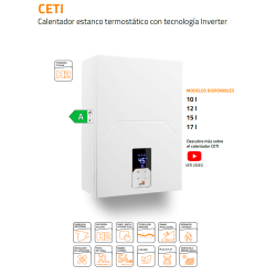 Calentador de Gas Cointra CETI 10 L para Gas Natural con KIT de Salida de Gases Estándar