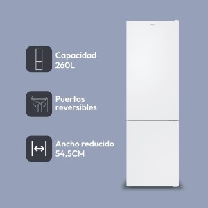 Frigorífico Combi CANDY CCT3L517EW Blanco Capacidad de 260 Litros